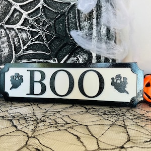 Custom Halloween sign boo sign ghost decor ghost sign Halloween decor ideas