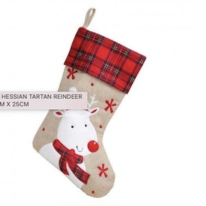 Personalisierter Weihnachtsstrumpf Personalisierter Weihnachtsstrumpf Hessian/reindeer