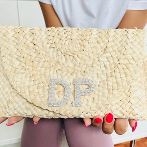 Straw clutch bag, straw bag, straw purse, custom straw bag straw tote bridesmaid straw bag bachelorette straw bag, custom jute bag