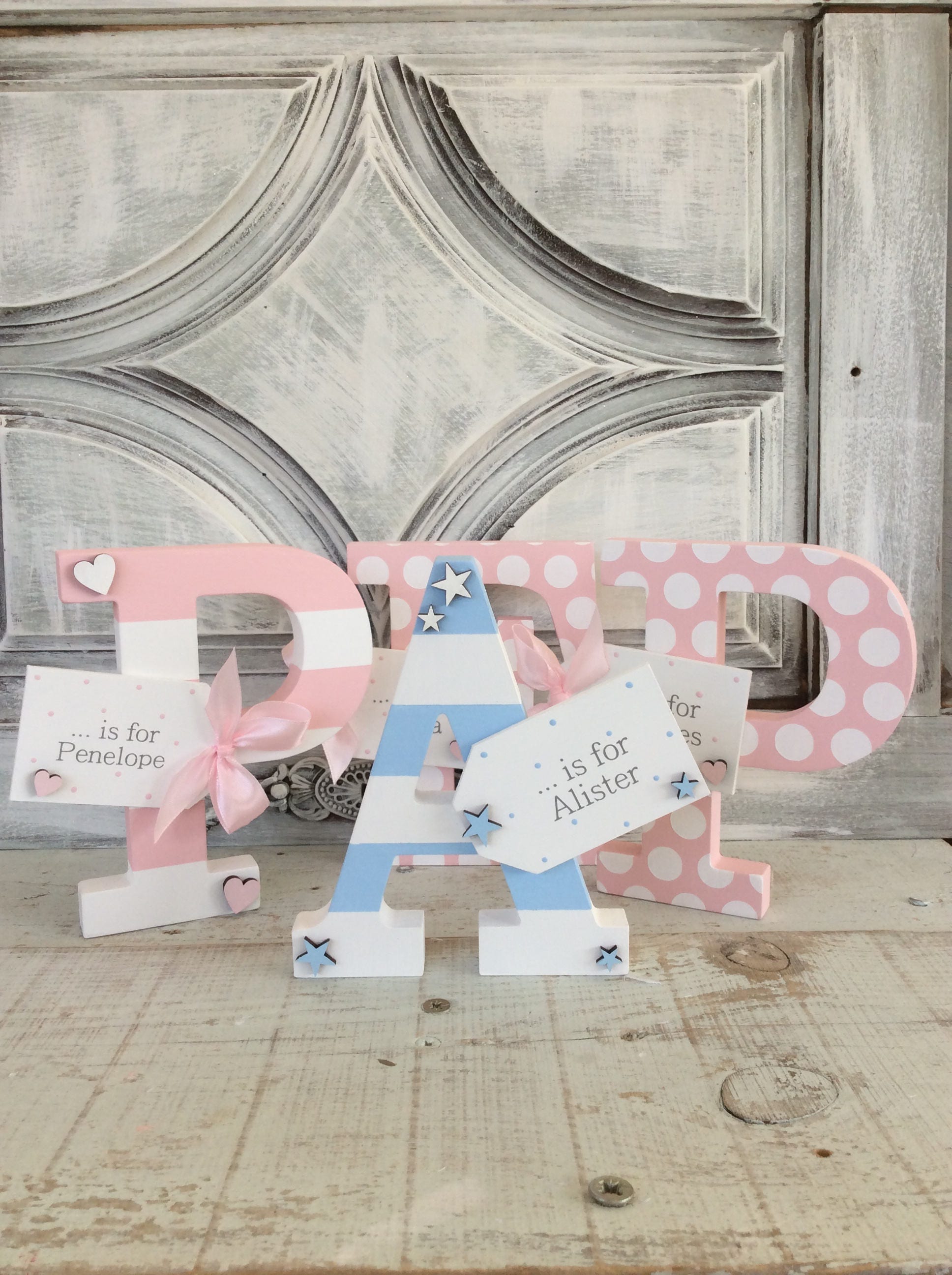 Wooden Letter Nursery Decor Wooden Name Letter Etsy