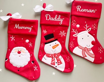 Personalised Christmas stocking Red Christmas stocking Kids red Christmas stocking