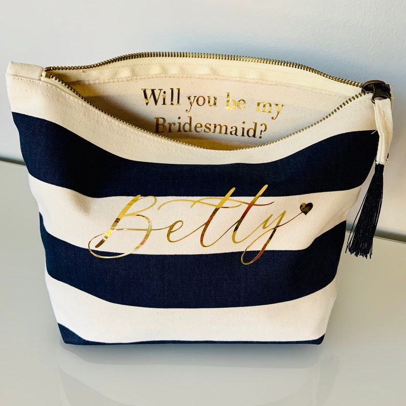 Bridesmaid Makeup Bag Bridesmaid Cosmetic Bag Nautical Bag Etsy