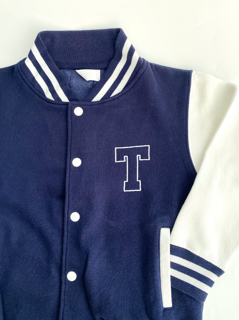 Veste de baseball pour enfant, veste letterman pour enfant, veste universitaire pour enfant, veste de style universitaire pour enfant, veste personnalisée pour enfant image 8