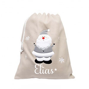 Personalisierter Weihnachtsstrumpf grau individuelle Weihnachtsstrumpf rot Nikolausstrumpf Baby Weihnachtsstrumpf Familie Weihnachtsstrumpf Grey Santa SACK