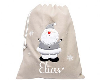 Grey Christmas sack Santa sack personalized christmas sack