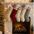 Personalized Knitted Christmas Stocking, Embroidered Cable Knit product logo