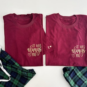 Personalized Couples Pyjamas: Tartan Cotton Matching PJ Set
