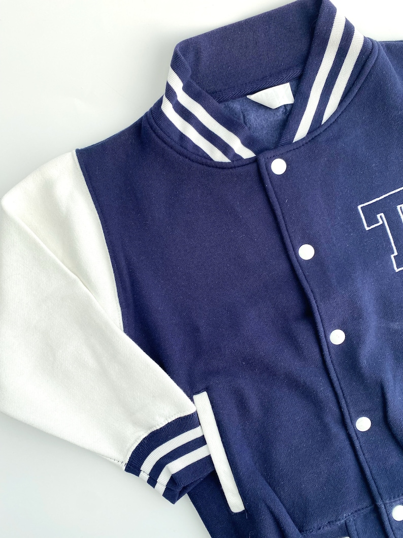 Veste de baseball pour enfant, veste letterman pour enfant, veste universitaire pour enfant, veste de style universitaire pour enfant, veste personnalisée pour enfant image 5