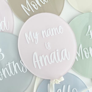 Baby milestone cards hot air balloon acrylic milestone set monthly milestone markers new baby age gift welcome to world baby announcement