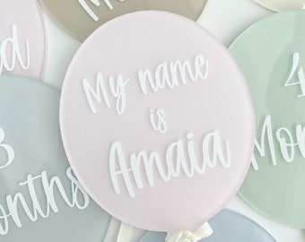 Acrylic Baby Milestone Markers, Hot Air Balloon Theme, New Baby Gift