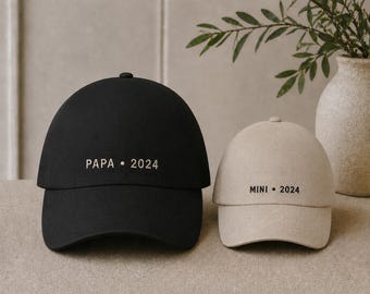 Passende Papa Kinder Hüte Personalisierte Gestickte Kappe Vatertag Geschenk Papa Mini