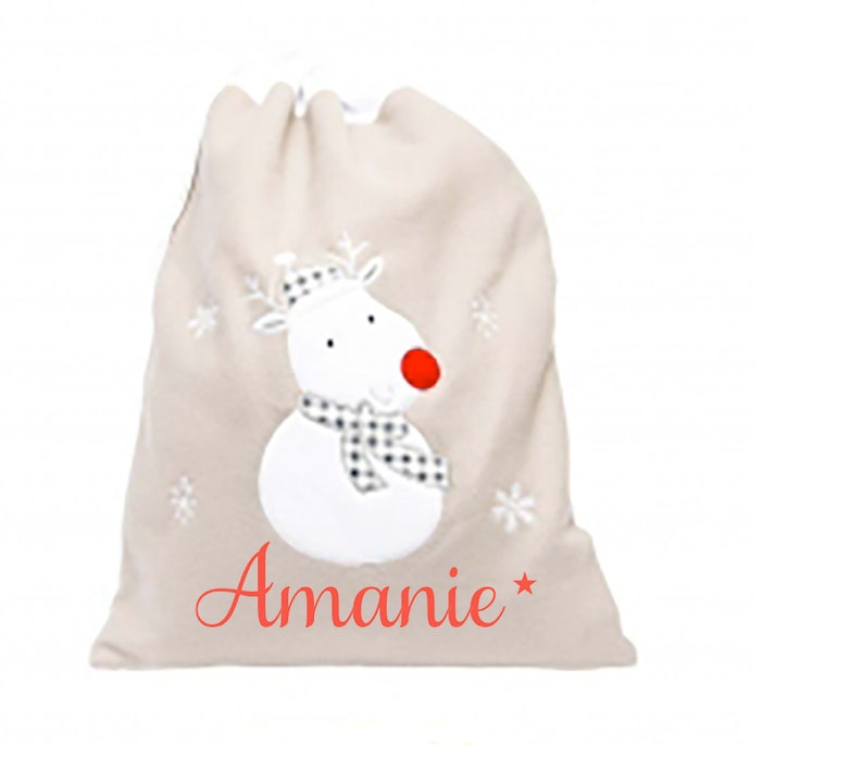 Personalisierter Weihnachtsstrumpf Personalisierter Weihnachtsstrumpf Grey Reindeer SACK