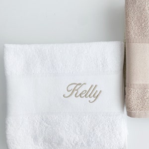 Personalized bath towel, embroidered towel, monogrammed bath towel, towel with name, embroidered hand towel, matching towels, custom towel image 3