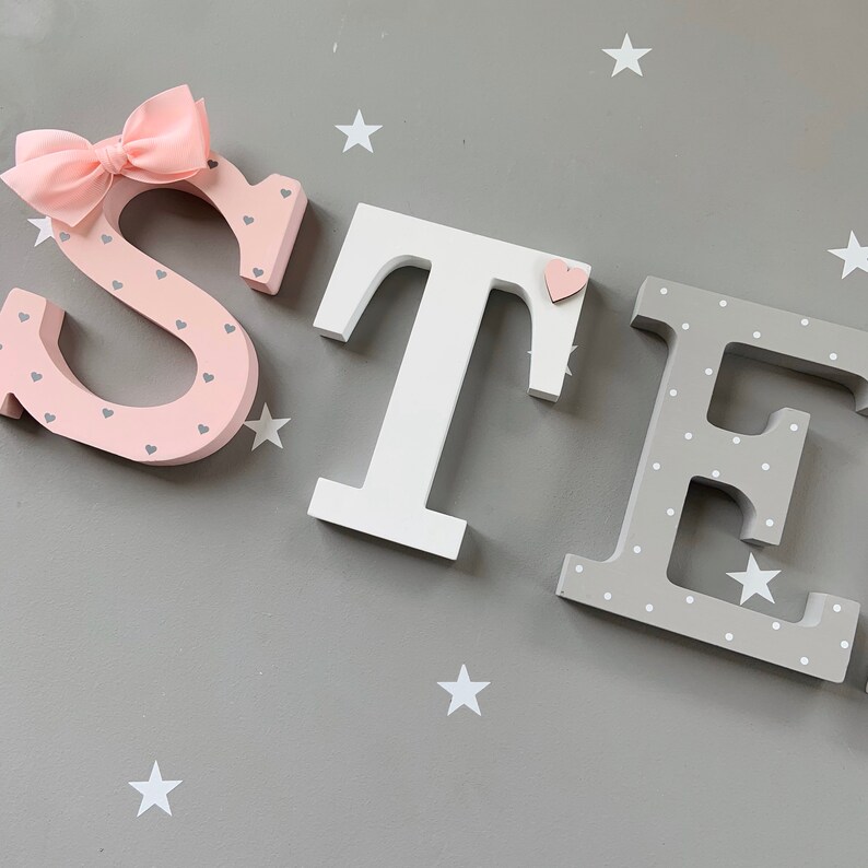 6 Inch Wooden Letters Nursery Wall Letters Wooden Name Etsy