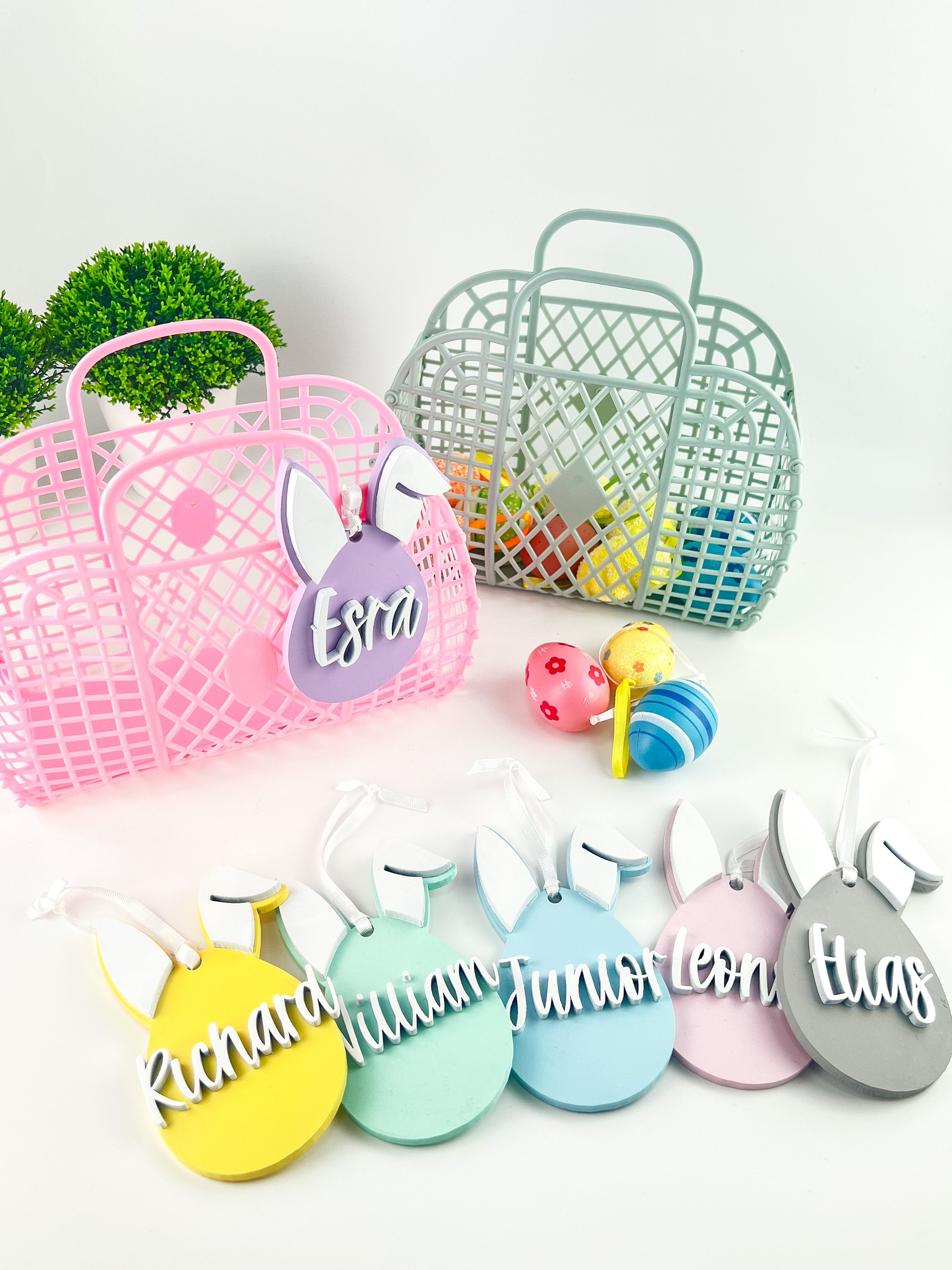 Easter egg basket, Easter bunny basket, personalised easter basket,