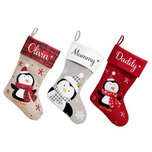 Personalised Christmas stocking grey custom christmas stocking red Santa stocking baby Christmas stocking family christmas stocking image 10