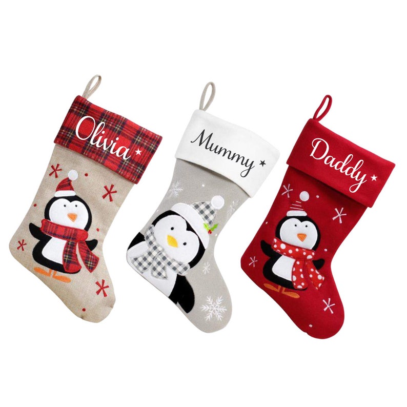 Personalised Christmas stocking grey custom christmas stocking red Santa stocking baby Christmas stocking family christmas stocking image 10