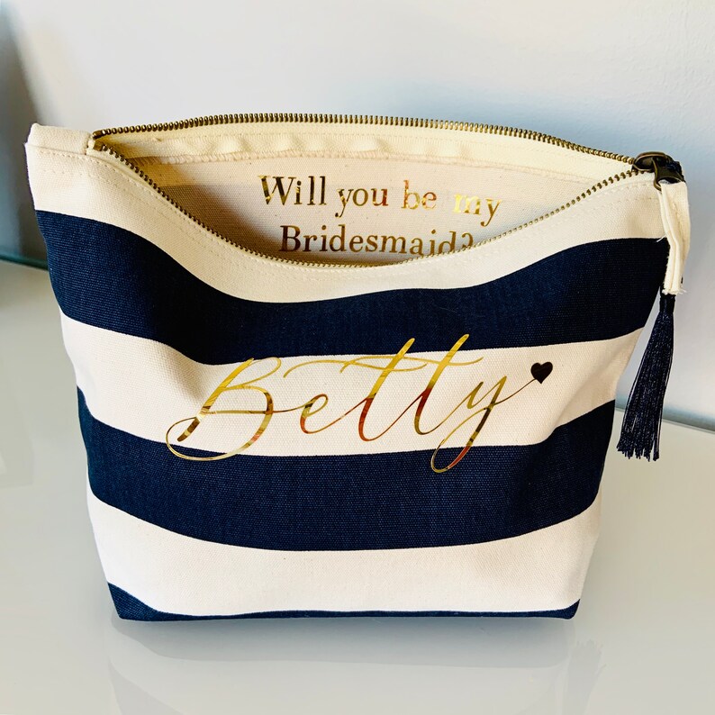 Bridesmaid Makeup Bag Bridesmaid Cosmetic Bag Nautical Bag | Etsy