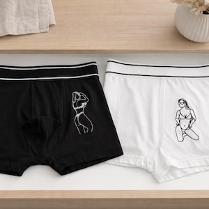 Kryddiga herrunderkläder broderade boxershorts med foto Alla hjärtans dag-present till honom Alla hjärtans dag-present till pojkvän Alla hjärtans dag-byxor underkläder