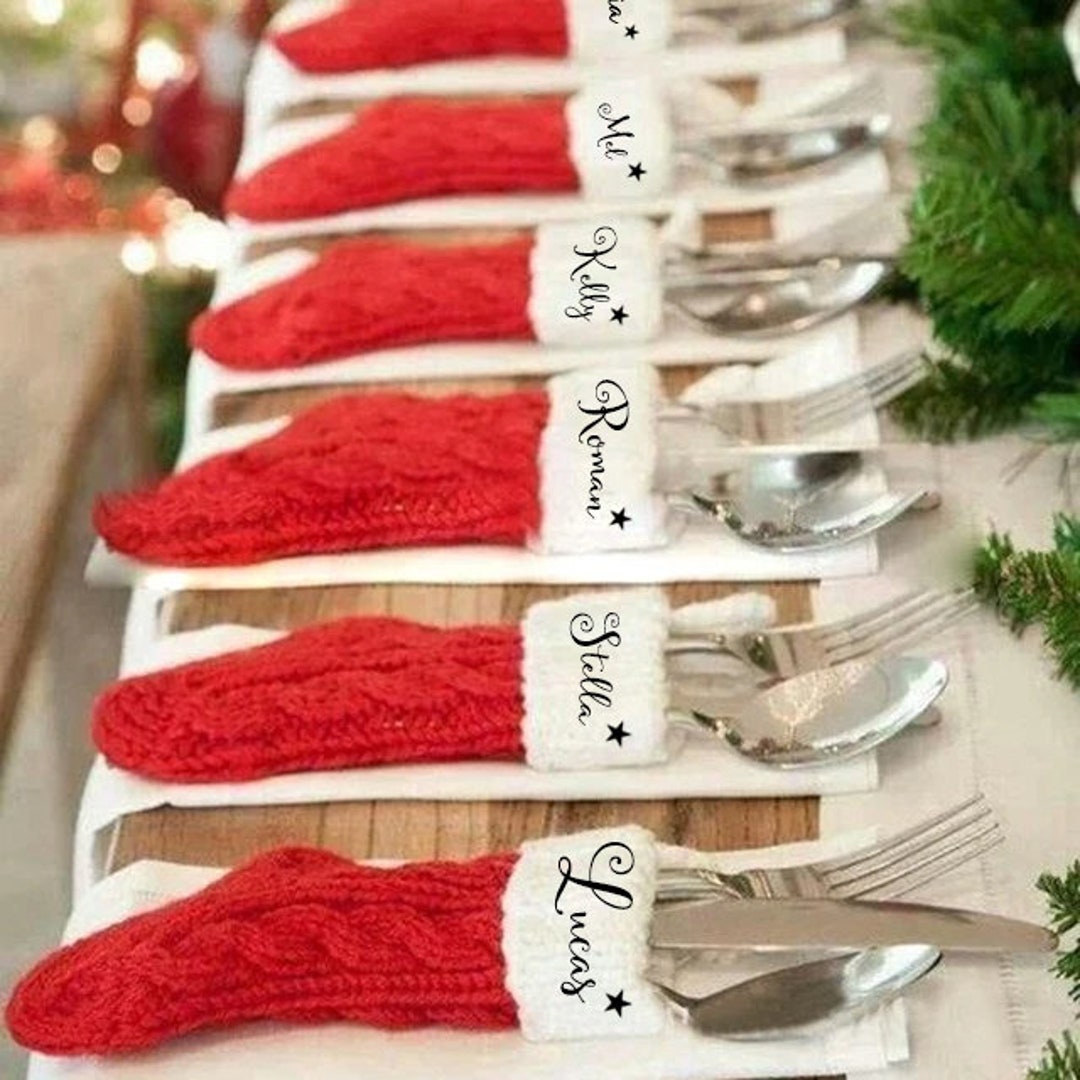 Christmas Table Place Setting Personalized Christmas Stocking Table