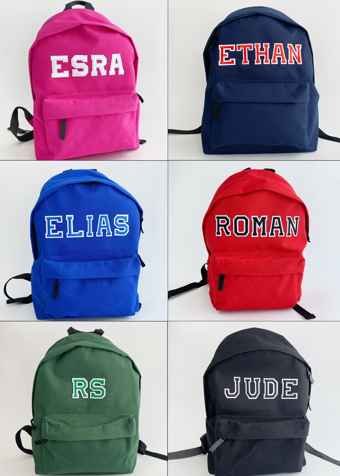 School Bag for Kids With Name Red School Bag Navy School Bag Custom School Bag Custom Back Pack