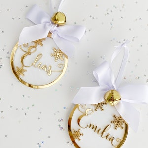 Personalisierte Weihnachtskugel personalisiert Ornament rot gold weiß schwarz Weihnachtsdeko Bild 8