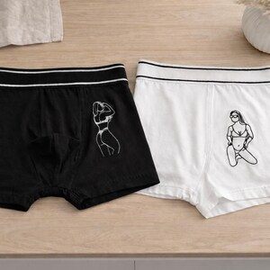 Spicy mens underwear embroidered boxer shorts with photo Valentines gift for him valentines gift boyfriend valentines day pants underwear image 3
