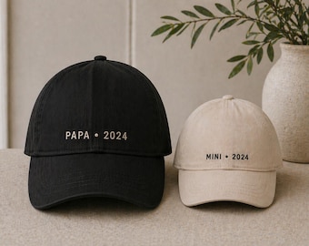 Passende Papa Kinder Hüte Personalisierte Gestickte Kappe Vatertag Geschenk Papa Mini