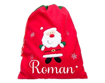 personalised Christmas sack and christmas stocking