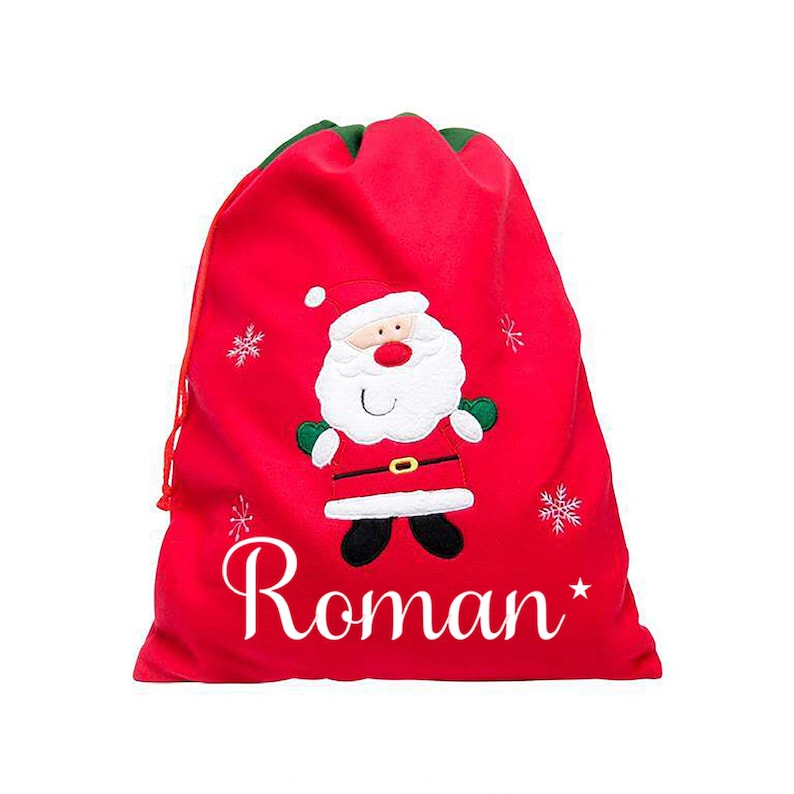 Personalised Christmas stocking grey custom christmas stocking red Santa stocking baby Christmas stocking family christmas stocking Red Santa SACK