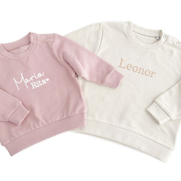 Sweat-shirt enfant personnalisé Pull enfant personnalisé nom d'enfant pull nom pull pour enfants sweat-shirt fille sweat-shirt garçon brodé haut bébé