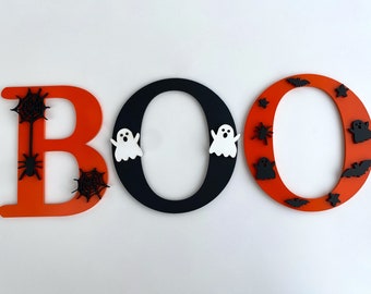 Halloween sign Halloween decor Halloween letters boo sign fall decor trick or treat Halloween wooden sign Halloween family sign