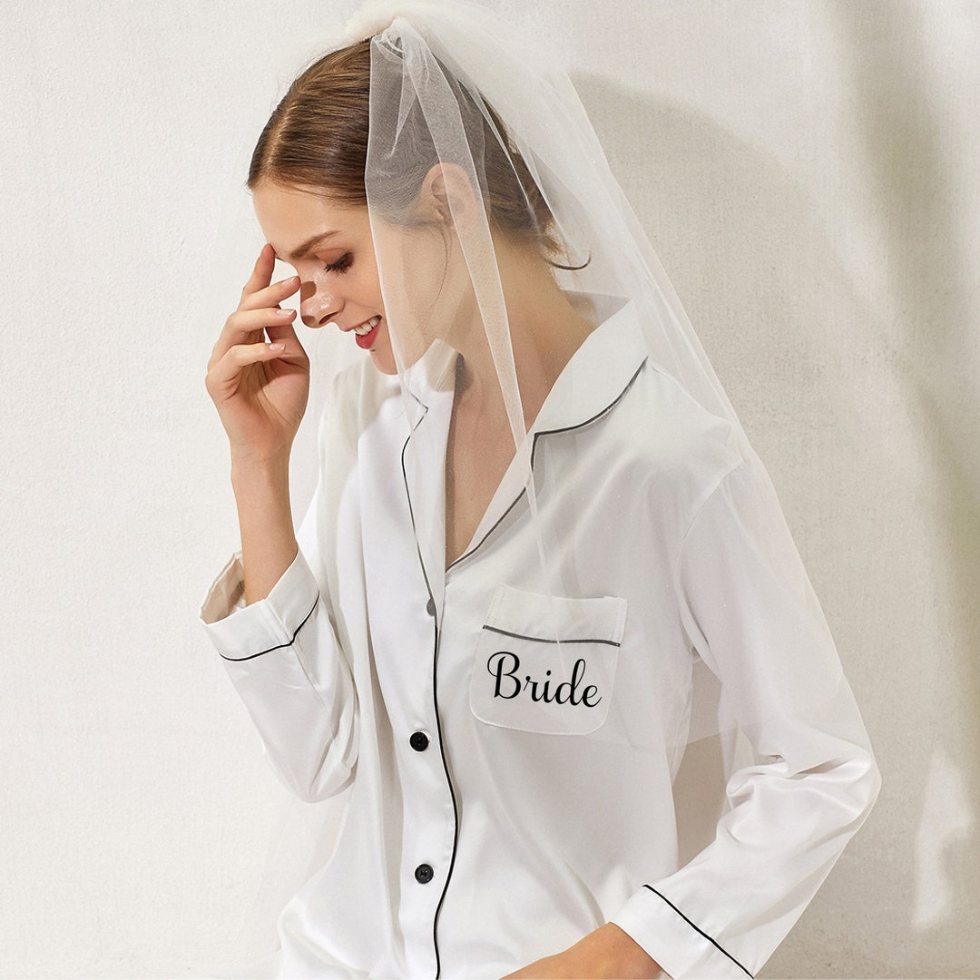 Bride Pyjamas, Bride Nightwear, Bride Nightgown, White Bride Pyjamas