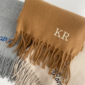 Mothers day gift mothers day 2020 Monogram scarf personalised scarf name scarf winter scarf initial scarf scarf with initials custom scarf image 5