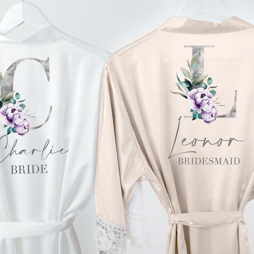 Bridesmaid Robe Personalised Bridal Robe Satin Wedding Robe Etsy UK