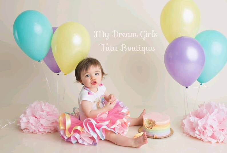 birthday rainbow tutu Rainbow and unicorn tutu outfit unicorn and rainbow tutu dress 1st birthday unicorn and rainbow tutu for baby