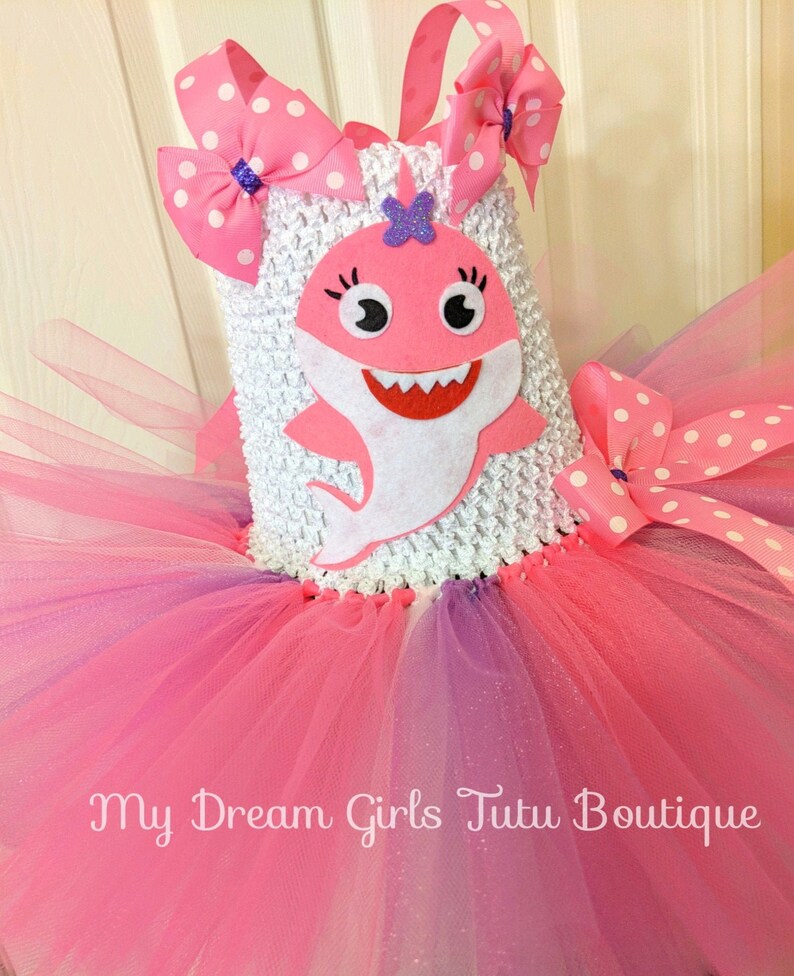 Baby Shark tutu dress Baby shark birthday dress Baby shark do do do do party dress baby shark outfit for girls Pink and purple babyshark