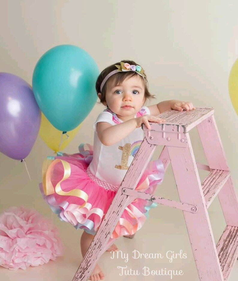 birthday rainbow tutu Rainbow and unicorn tutu outfit unicorn and rainbow tutu dress 1st birthday unicorn and rainbow tutu for baby
