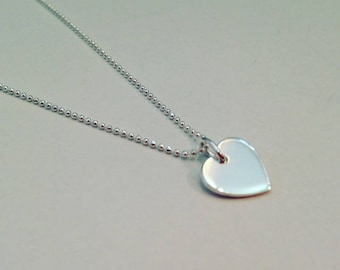 Simple Sterling Silver Heart Necklace