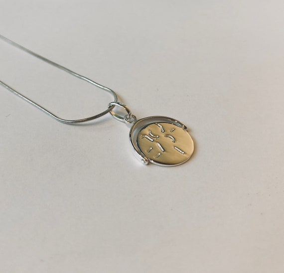 Sterling Silver I Love You Spinner Charm Pendant Necklace