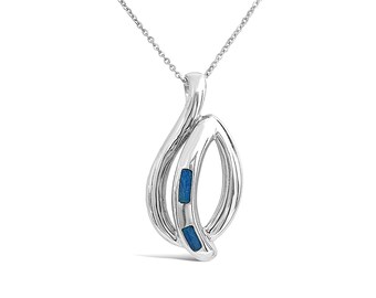 Blue Swirl Floating Necklace