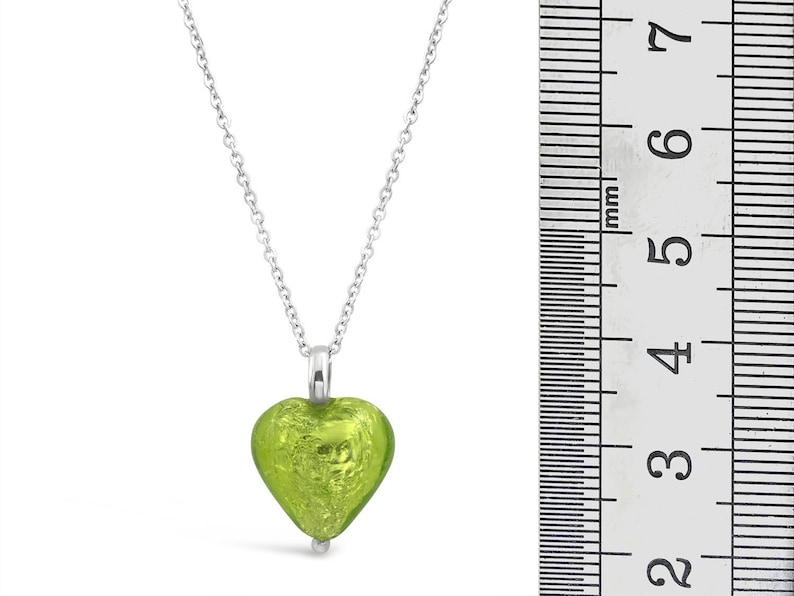 Green Heart Pendant Small Heart Pendant Green Pendant Etsy