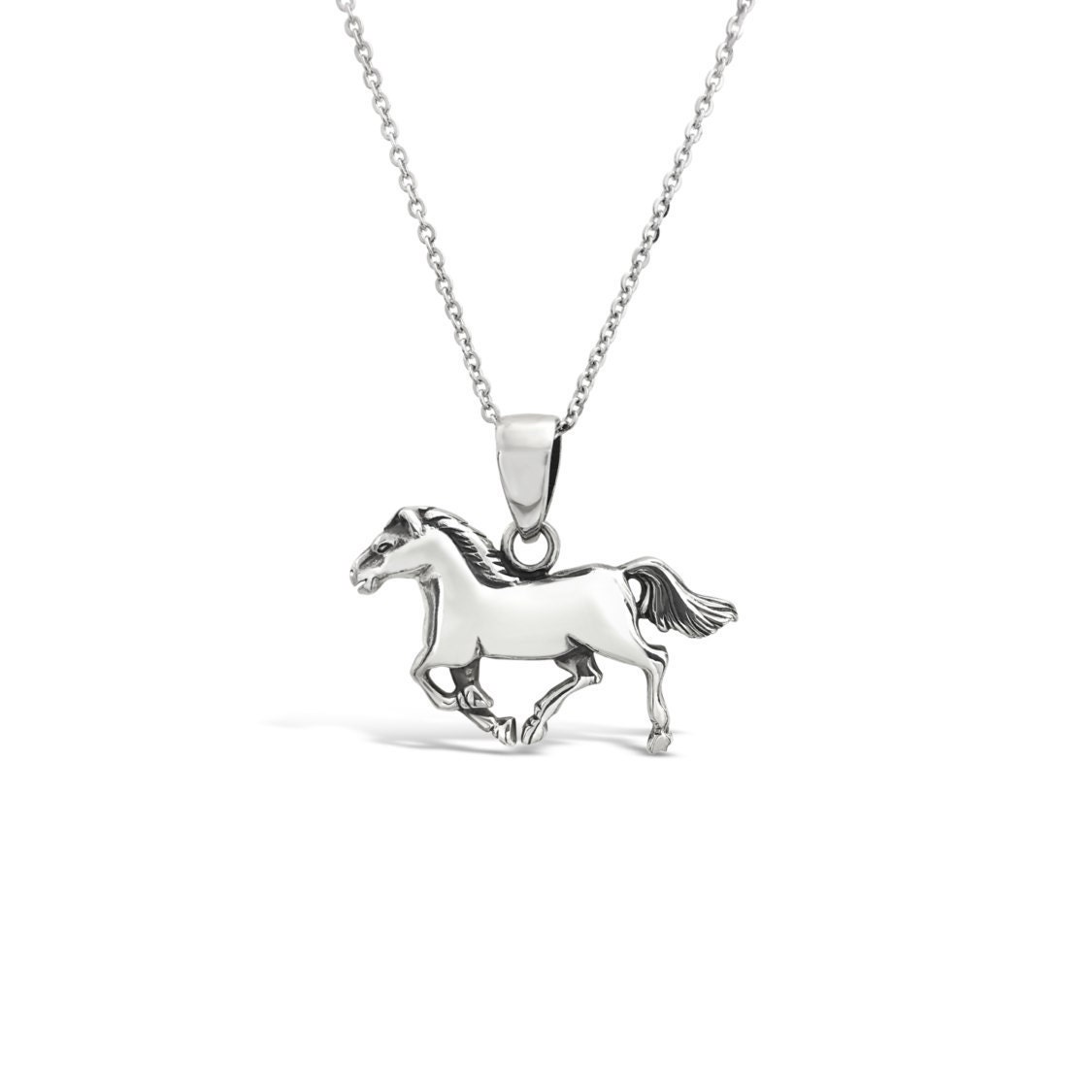 Silver Horse Pendant Horse Jewelry Horse Charm Galloping Etsy