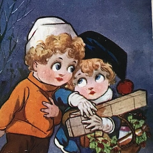 Carte postale ancienne Bonne Année illustrateur Anglais Fred SPURGIN 1922