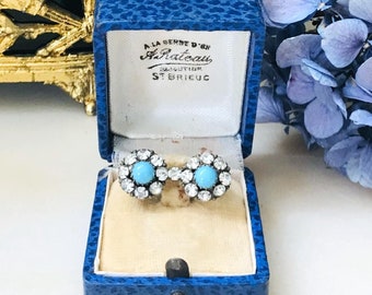 Broche Fantaisie Vintage En Verre Strass - Années 1950, Dorée, Occasion, Made In France
