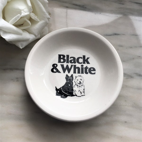 Vintage Français Faïence de Gien Black&White coupelle ramasse monnaie en porcelaine