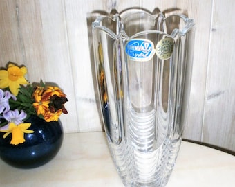 Vintage Bohemian Crystal Mud//Boho Crystal Vase//Czech Crystal Work Gift