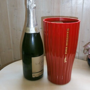Vintage French Champagne Bucket by Jaime Hayon Designer for Piper Heidsieck Red - French Champagne Bucket Piper Heidsieck Red Gift