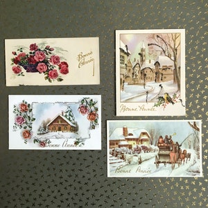 Anciennes Cartes Postales Ecrites Bonne Année , 1945-1962 France CPA collection
