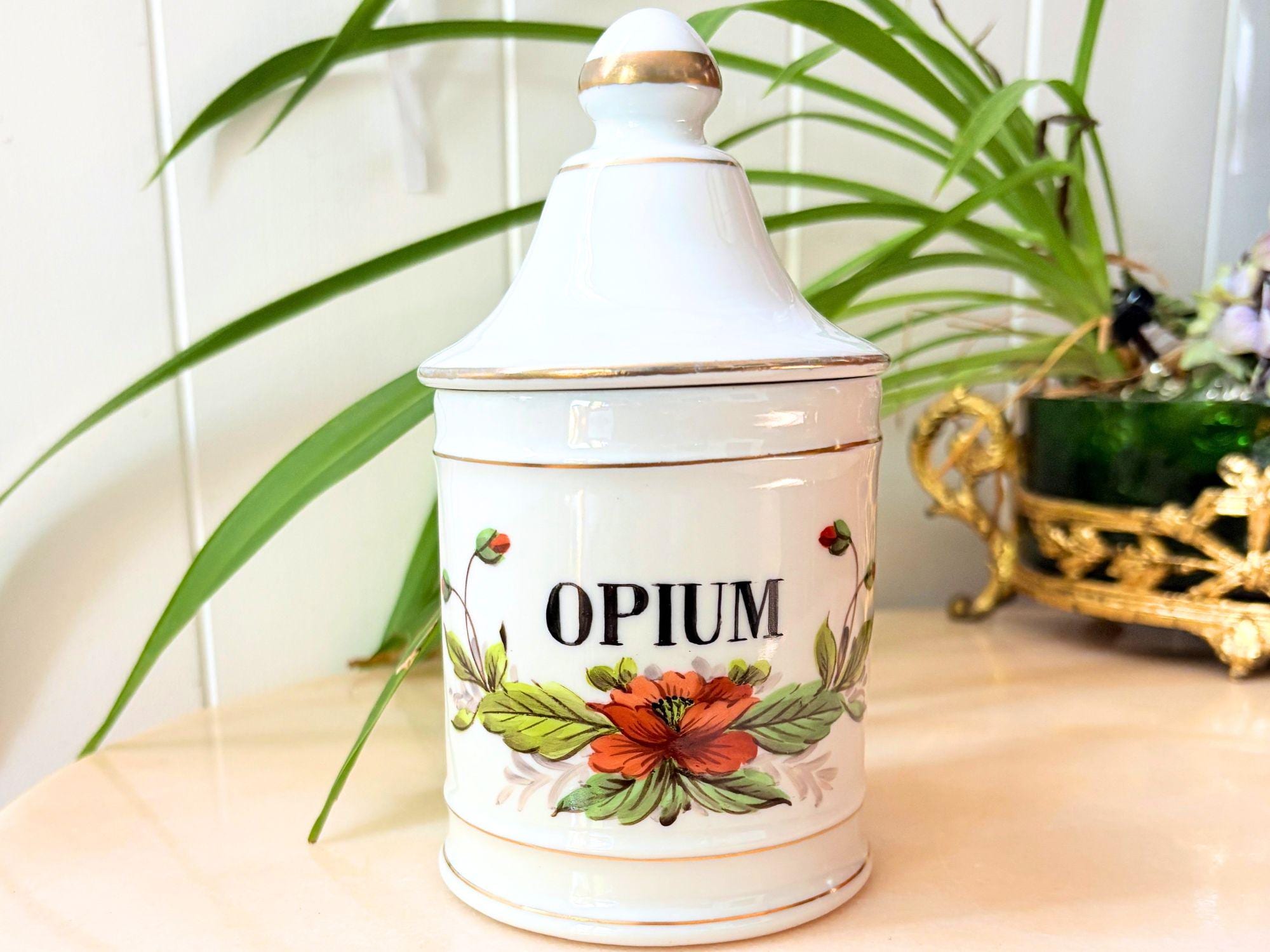 フランス ブロカント 陶器 薬瓶 ハーブ 薬草 入れ アポセカリージャー 壺 Apothecary jars - Etsy 日本